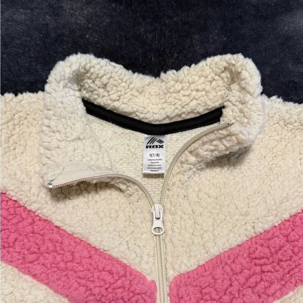 RBX Cream and Pink Kids Fleece Hoodie - Picture 4 of 11